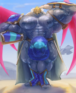 abs aircraft airplane areola armor balls_outline biceps big_bulge big_muscles big_pecs bodily_fluids bulge cape clothing detailed_bulge feet genital_outline gesture headgear helmet huge_bulge huge_muscles huge_pecs humanoid_feet hyper hyper_bulge hyper_muscles male muscular muscular_arms muscular_male muscular_thighs nipples pecs penis_outline plantigrade salute solo sweat sweaty_body vehicle drakei bandai_namco digimon full-length_portrait hi_res portrait
