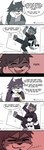 anthro clothed clothing dialogue humor male profanity smile text catkitte bonehand_(catkitte) panda_(catkitte) ugly_cat_(catkitte) bear domestic_cat felid feline felis giant_panda mammal absurd_res comic english_text hi_res cousins_(lore)