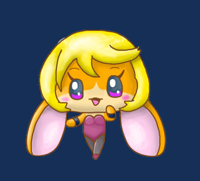 anthro chibi female fur orange_body orange_fur purple_eyes solo ikemenmametchi tamagotchi tangobunny lagomorph leporid mammal rabbit alpha_channel low_res