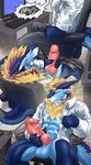 anthro balls barazoku bulge chair erection furniture genitals hair knot knotted_penis male male/male mane mane_hair muscular neck_tuft office pawpads penis ridged_penis screen stress stripes tuft crowarian overtime mythology teryx teryx_commodore dragon mythological_creature mythological_scalie scalie storm_dragon hi_res