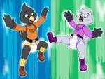 anthro clothed clothing diaper duo female male padded padding wearing_diaper young young_anthro baltnwolf top_wing nephy_abdl_(peregrine) soarinskies_abdl_(bird) avian bird falcon falconid owl peregrine_falcon 4:3