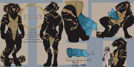 2_penises 4_toes 5_fingers abs animal_genitalia animal_penis anthro black_body black_fur black_scales blue_genitals blue_penis blue_tongue bodily_fluids butt claws digitigrade diphallism dripping duo erection fangs feet fingers forked_tongue fur genital_fluids genital_slit genitals grey_body grey_fur knot knotted_penis looking_at_viewer male male_anthro markings multi_genitalia multi_penis multicolored_body muscular muscular_anthro muscular_male nude open_mouth paws pecs penile_spines penis precum precum_drip rear_view scales scar sheath simple_background sitting smile snake_hood solo spreading standing stated_height stated_penis_size stripes tail tan_body teeth text toe_claws toes tongue tongue_out unusual_anatomy unusual_genitalia vein veiny_penis white_body white_genitals yellow_eyes milajanh cobra domestic_cat felid feline felis hybrid mammal reptile scalie snake 2026 absurd_res digital_media_(artwork) english_text hi_res model_sheet