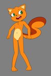 anthro countershade_torso countershading female fur genitals green_eyes grey_background looking_away narrow_hips nipples nude orange_body orange_fur pussy simple_background slim slim_female solo standing thigh_gap thin_arms thin_calves thin_legs thin_thighs young young_anthro young_female whitebats disney kiff_(series) kiff_chatterley mammal rodent sciurid tree_squirrel 2:3 absurd_res digital_drawing_(artwork) digital_media_(artwork) flat_colors hi_res