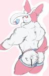 anthro anthrofied blue_eyes blush butt male muscular muscular_anthro muscular_male pokemorph simple_background solo demondragoncyan nintendo pokemon eeveelution generation_6_pokemon mammal pokemon_(species) sylveon hi_res