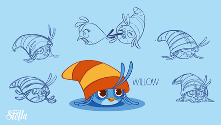 blue_background blue_body blue_feathers brown_eyes clothing feathers female hat headgear headwear pattern_clothing pattern_hat pattern_headgear pattern_headwear simple_background solo striped_clothing striped_hat striped_headgear striped_headwear stripes unknown_artist angry_birds angry_birds_stella rovio_entertainment sega stella_(angry_birds) willow_(angry_birds) avian bird cockatoo columbid crowned_pigeon galah parrot pigeon 2014 hi_res official_art sketch_page
