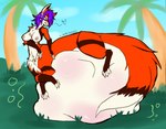 anthro belly big_belly breasts female fully_inside solo vore liechi wesleyfoxx canid canid_taur canine canine_taur fox fox_taur mammal mammal_taur taur digital_media_(artwork) hi_res