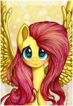 blush feathered_wings feathers female feral fur hair long_hair looking_at_viewer smile solo wings yellow_body yellow_feathers yellow_fur vird-gi friendship_is_magic hasbro my_little_pony mythology fluttershy_(mlp) equid equine mammal mythological_creature mythological_equine pegasus 2014 absurd_res hi_res