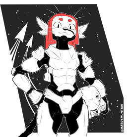 anthro armor bodysuit border cannula clothed clothing female fur furgonomics gas_mask hair headgear helmet holding_armor holding_headgear holding_helmet holding_object looking_at_viewer mask medical_instrument military military_uniform oxygen_mask red_hair science_fiction scientific_instrument simple_background skinsuit sky smile solo space spacecraft spacesuit standing star starry_sky tail_armor tight_clothing uniform vehicle whiskers white_body white_border white_fur mardymuntjak voices_of_the_void alien ariral felid feline mammal 2026 digital_media_(artwork) hi_res portrait three-quarter_portrait
