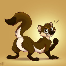 angry brown_body brown_fur brown_nose claws dipstick_tail fangs feral fur green_eyes looking_at_viewer male markings quadruped simple_background snout solo tail tail_markings teeth white_body white_fur mimi-fox gulonine mammal marten mustelid musteline 1:1 colored digital_drawing_(artwork) digital_media_(artwork) hi_res shaded