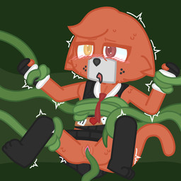 anthro blush bodily_fluids bottomless bottomless_anthro bottomless_female bottomwear bound clothed clothing female female_penetrated forced freckled_face freckles fur genital_fluids genitals hands_tied heterochromia legs_tied legwear midair motion_lines open_mouth penetration plant plant_sex plant_tentacles rape red_body red_fur sex simple_background skirt solo spread_legs spreading stockings sweat tentacle_in_vagina tentacle_penetration tentacle_rape tentacle_sex tentacles vaginal vaginal_penetration vulva fox0game mavzaline_(fox0game) felid feline mammal 1:1 colored digital_media_(artwork)