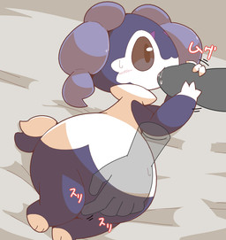 anthro anthro_focus bed big_penis biped disembodied_hand disembodied_penis duo female female_anthro female_focus fur furniture genitals grey_eyes holding_penis innie_vulva larger_male low-angle_view lying lying_on_bed male male/female multicolored_body multicolored_fur on_bed on_side onomatopoeia penis plantigrade purple_body purple_fur rubbing_vulva size_difference smaller_anthro smaller_female solo_focus sound_effects sucking_tip text two_tone_body two_tone_fur vulva white_body white_fur crepix nintendo pokemon generation_8_pokemon indeedee pokemon_(species) 2020 cel_shading digital_drawing_(artwork) digital_media_(artwork) japanese_text shaded