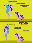 3:4 blush comic crossover english_text equid equine female feral friendship_is_magic fur genie hair hasbro hi_res horn mammal multicolored_hair my_little_pony mythological_creature mythological_equine mythology navitaserussirus purple_body purple_eyes purple_fur purple_hair smoke text trixie_(mlp) tumblr twilight_sparkle_(mlp) two_tone_hair unicorn url