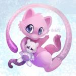 1:1 2018 ambiguous_gender digital_media_(artwork) digital_painting_(artwork) generation_1_pokemon legendary_pokemon mew_(pokemon) nintendo plushie pokemon pokemon_(species) solo tail tsaoshin