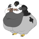 4_toes anisodactyl anthro avian_feet beak belly beverage big_belly big_breasts biped black_body black_claws black_eyebrows black_feathers blue_eyes bottomwear breasts claws clothed clothing coffee coffee_cup container cup deep_navel digitigrade eyebrows feather_hands feathered_wings feathers feet female front_view frown fully_clothed grey_beak grey_body grey_feathers holding_beverage holding_object huge_belly huge_breasts huge_hips huge_thighs hyper hyper_belly hyper_breasts hyper_hips hyper_thighs love_handles midriff morbidly_obese morbidly_obese_anthro morbidly_obese_female multicolored_beak multicolored_body multicolored_feathers navel non-mammal_breasts obese obese_anthro obese_female overweight overweight_anthro overweight_female pants scutes shirt solo standing stuffing talons text text_on_clothing text_on_shirt text_on_topwear thick_thighs toe_claws toes topwear torn_bottomwear torn_clothing torn_pants two_tone_beak two_tone_body two_tone_feathers weight_gain wide_hips wings yellow_beak rakko hooters sarah_(krown) avian bird falcon falconid 1:1 2017 digital_media_(artwork) flat_colors story story_in_description