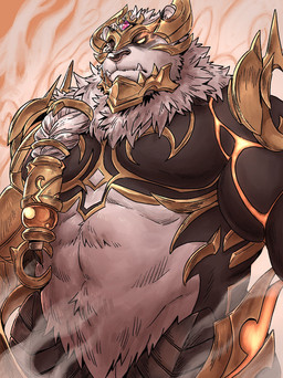 anthro black_body black_fur black_nose fur male multicolored_body multicolored_fur muscular muscular_anthro muscular_male solo two_tone_body two_tone_fur white_body white_fur gamubear league_of_legends riot_games tencent volibear bear mammal colored hi_res