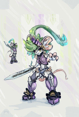 anthro armor boots breasts brown_body brown_fur claws clothing cuirass female footwear fur green_hair hair headgear helmet holding_melee_weapon holding_object holding_sword holding_weapon inner_ear_fluff looking_at_viewer melee_weapon shoes simple_background smile solo standing sword tail tuft weapon savielle matilda_(dansyron) mammal mouse murid murine rodent 2025 digital_media_(artwork) hi_res