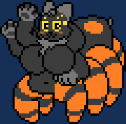 4_arms 8_legs :3 anthro big_breasts black_body black_fur blush breasts female fur gesture hand_behind_head head_tuft multi_arm multi_eye multi_limb pawpads paws slightly_chubby smile solo striped_legs toony tuft waving waving_at_viewer yellow_sclera flowerycubey faith_the_spider_cat arachnid arachnid_taur arthropod arthropod_taur domestic_cat felid feline felis hybrid mammal mygalomorph spider spider_taur tarantula tarantula_taur taur 2025 alpha_channel digital_media_(artwork) pixel_(artwork) wplace_(artwork)