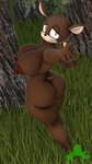 anthro areola big_breasts big_butt black_nose breasts brown_areola brown_body brown_fur brown_nipples butt female forest forest_background fur looking_at_viewer looking_back narrowed_eyes nature nature_background nipples plant pose solo thick_thighs tree wide_hips yellow_eyes kennythebobcat sega sonic_the_hedgehog_(series) fan_character gretel_(kennythebobcat) deer mammal 2022 3d_(artwork) 9:16 digital_media_(artwork) hi_res source_filmmaker_(artwork)