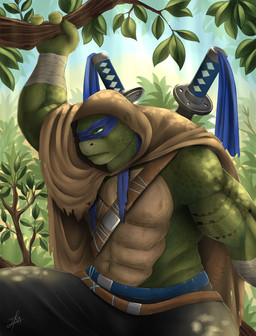 anthro arm_tattoo biceps green_body katana male melee_weapon muscular muscular_anthro muscular_male scales solo sword tattoo weapon bakameganekko teenage_mutant_ninja_turtles teenage_mutant_ninja_turtles_(2014) leonardo_(tmnt) reptile scalie turtle absurd_res hi_res