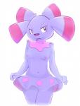 2019 anthro anthrofied blush bottomwear breasts canid canine clothed clothing elpatrixf female fur generation_2_pokemon mammal navel nintendo nipples no_underwear pokemon pokemon_(species) pokemorph purple_bottomwear purple_clothing purple_skirt shiny_pokemon simple_background skirt snubbull solo topless topless_female upskirt