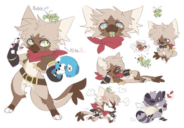 3_toes 4_fingers ambiguous_gender angry antennae_(anatomy) anthro bag belt biped black_clothing black_gloves black_handwear blue_eyes boots brown_body brown_boots brown_clothing brown_footwear brown_fur brown_jacket brown_markings brown_topwear chasing chibi claws clothing digitigrade duo feet female_symbol feral fingerless_gloves fingers fluffy_ears footwear fur gender_symbol gloves grey_body grey_fur group handwear jacket kemono kerchief long_tail male_symbol markings mask neckwear open_mouth open_smile pawpads red_clothing red_kerchief running semi-anthro shoes size_difference smile striped_markings striped_tail stripes symbol tail tail_markings tan_body tan_fur toes topwear trio white_kerchief white_paws yellow_eyes leslichu bullet_(leslichu) kite_(leslichu) arthropod domestic_cat felid feline felis insect mammal mantis procyonid raccoon hi_res female_(lore) male_(lore)