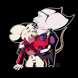 anthro blush duo female genitals holding_face holding_from_behind male male/female open_mouth passionate romantic vulva jared_dillon mina_the_hollower yacht_club_games mina_(mina_the_hollower) thorne_(mina_the_hollower) bat mammal mouse murid murine rodent 1:1 hi_res