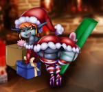 anus big_butt butt clothing female footwear genitals high_heels holidays inviting naughty_face not_furry platform_footwear platform_heels pussy red_eyes seductive shoes solo thecon tisinrei christmas nintendo the_legend_of_zelda twilight_princess midna humanoid twili 2016