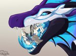 ambiguous_gender black_body black_fur black_scales black_sclera blue_eyes blue_tongue bodily_fluids brown_body brown_fur claws duo feathers fur mawplay saliva scales teeth tongue vore white_body white_claws white_fur hollyvardia european_mythology mythology hollyvardia_(character) saber_(saber15) deinonychus dinosaur dragon dromaeosaurid feathered_dinosaur feathered_scalie mythological_creature mythological_scalie prehistoric_species reptile scalie theropod western_dragon wyvern hi_res female_(lore) male_(lore)