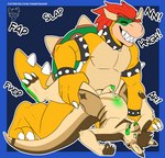 abdominal_bulge duo foreskin genitals humanoid_genitalia humanoid_penis inflation leaking male male/male penis size_difference kingdraws mario_bros nintendo bowser kangaroo koopa macropod mammal marsupial scalie