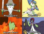 armor beard cosplay facial_hair female headgear helmet long_legs magic_user melee_weapon polearm red_eyes slim staff sword text thin_calves thin_legs thin_thighs weapon harijizo j._r._r._tolkien konami marvel middle-earth_(tolkien) nintendo pokemon yu-gi-oh! dark_magician_girl gandalf_the_grey magneto_(marvel) duel_monster gardevoir generation_1_pokemon generation_3_pokemon magnemite mammal mawile pokemon_(species) 2014 crossover english_text