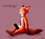 anthro baka-barka canid canine censor_bar censored countershading disney fox green_eyes hi_res male mammal necktie nick_wilde nude red_fox solo true_fox zootopia