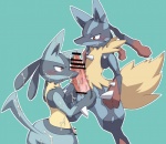 3_fingers anthro balls big_penis black_fur blue_background blue_fur blush butt canine censored crying cum cum_everywhere cum_on_arm cum_on_butt cum_on_ears cum_on_face cum_on_penis cum_on_stomach cum_on_tail erection fur gay handjob happy jackal long_ears looking_down lucario male mega_evolution mega_lucario messy nintendo nude open_mouth orange_eyes orgasm penile_spikes penis pink_penis plain_background pokémon raised_arm red_eyes red_fur sex shadow sharp_teeth shiny size_difference smile spikes spread_legs spreading standing tears teeth thick_penis tongue uchimaru video_games yellow_fur
Rating: Explicit
Score: 14
User: toh
Date: December 15, 2013