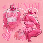 anthro butt clothing crouching heart_symbol long_tongue male muscular muscular_male panties pecs shirt solo tank_top tongue topwear twerking underwear neo_jpeg marvel marvel_rivals venom_(marvel) alien monster absurd_res hi_res pink_theme