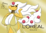 anthro big_breasts big_butt breasts butt clothed clothing eyes_closed female hair huge_breasts nipple_outline open_mouth simple_background solo thick_thighs white_hair yellow_body luxury_furart l'oreal nintendo pokemon generation_6_pokemon mega_ampharos mega_evolution pokemon_(species) absurd_res digital_media_(artwork) hi_res