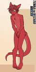 4_toes 5_fingers anthro biped black_eyebrows brown_hair chest_tuft covering covering_crotch covering_self embarrassed eyebrows feet fingers front_view fur green_eyes hair humanoid_hands iris knock-kneed long_tail male male_anthro mouth_closed navel nude nude_anthro nude_male pigeon_toed pupils red_body red_fur short_hair simple_background slim slim_anthro slim_male solo standing tail tan_background text toes tuft white_sclera terrathewizard mythology terra_(terrathewizard) dragon furred_dragon furred_scalie mythological_creature mythological_scalie scalie artist_name full-length_portrait hi_res portrait andromorph_(lore) intersex_(lore)