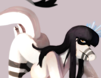 accessory all_fours anthro bangs big_breasts biped black_body black_feathers black_hair black_scales breasts feathered_tail feathers feet female flower flower_in_hair grey_background hair hair_accessory humanoid_feet long_hair long_tail looking_at_viewer markings non-mammal_breasts nude nude_anthro nude_female orange_eyes plant plantigrade pose scales seductive shadow simple_background solo striped_markings stripes tail text toes white_body white_scales sharkidly cavemanon_studios i_wani_hug_that_gator lunara_(iwhtg) bambiraptor dinosaur dromaeosaurid prehistoric_species reptile scalie theropod 2024 absurd_res artist_name colored digital_media_(artwork) hi_res pinup shaded