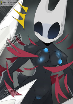 action_pose action_scene alternate_form angry anthro assisted_exposure belly breasts clothing emotional eye_contact female fight fighting_pose genitals looking_at_another mask motion_blur nipple_outline nipples nude nude_anthro nude_female pose posing_nude solo surprised tail torn_clothing vulva wearing_mask walk-w-igny hollow_knight_(franchise) team_cherry hornet_(hollow_knight) arthropod comic hi_res pinup