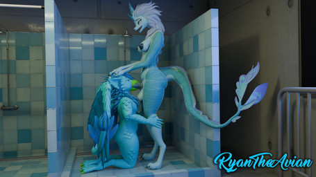 anthro balls beak blue_body blue_fur blue_hair breasts claws duo erection feathers fellatio fur genitals gynomorph gynomorph/male hair hand_on_head horn intersex intersex/male male nipples nude oral penetration penile penis sex tail wings ryantheavian twilightv0ids_(modeler) asian_mythology disney east_asian_mythology mythology raya_and_the_last_dragon ryan_(ryantheavian) sisu_(ratld) aquatic avian bird dragon eastern_dragon mammal mythological_creature mythological_scalie scalie 16:9 3d_(artwork) 4k absurd_res digital_media_(artwork) hi_res widescreen