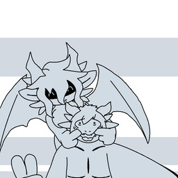 4chan_thread after_transformation anthro back_wings bodily_fluids body_control dominant dominant_female duo eyes_in_darkness female forced_smile gesture hand_gesture horn inanimate_transformation male male/female permanent_transformation petrification selfie tears transformation v_sign wings foxdance 4chan changed_(video_game) lin_(changed) gargoyle 1:1