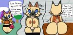 animal_crossing anthro big_breasts big_butt bottomwear breasts bubble_butt butt canid canine canis clothed clothing disembodied_penis duo female first_person_view genitals half-closed_eyes heart_eyes heart_symbol hot_dogging hotpants klutzatdusk lipstick lipstick_on_penis looking_at_viewer makeup male male/female mammal narrowed_eyes nintendo oral oral_penetration penetration penis seductive sex shirt short_stack shorts skimpy tank_top tight_clothing topwear vivian_(animal_crossing) wolf