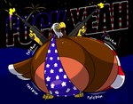 american_flag anthro beak big_breasts big_nipples bottomless bra bra_only breasts brown_body brown_feathers clothed clothing feathers feet female fireworks firing_weapon gun huge_breasts huge_nipples hyper hyper_breasts motion_lines nipple_outline nipples open_beak open_mouth ranged_weapon simple_background smile solo sound_effects tail tail_feathers talons text toes underwear underwear_only united_states_of_america weapon white_body white_feathers yellow_beak mattthetooncat american_eagle accipitrid accipitriform avian bald_eagle bird eagle sea_eagle 2022 absurd_res english_text hi_res signature