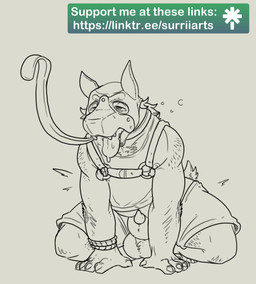 animal_genitalia animal_mask anthro bdsm bodily_fluids breath collar drooling genitals harness kneeling leash leashed_collar male mask panting petplay pup_mask puppyplay roleplay saliva sheath solo transformation surrii nyx_moon canid canine mammal hi_res