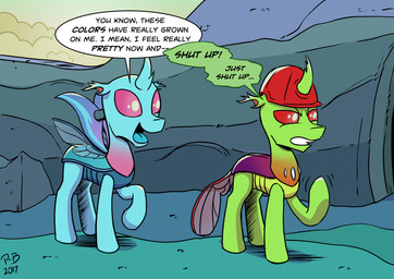 2017 changeling duo english_text fan_character feral hat my_little_pony pony-berserker purple_eyes red_eyes smile standing text
Rating: Safe
Score: 0
User: Millcore
Date: July 27, 2017 2017 changeling duo english_text fan_character feral hat my_little_pony pony-berserker purple_eyes red_eyes smile standing text
Rating: Safe
Score: 0
User: Millcore
Date: July 27, 2017