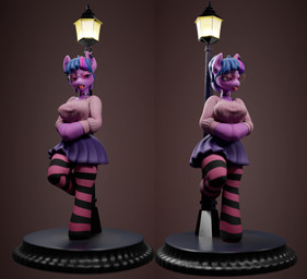 anthro breasts choker eyewear female glasses jewelry necklace piercing solo nonamenotitle friendship_is_magic hasbro my_little_pony twilight_sparkle_(mlp) 3d_(artwork) blender_(artwork) digital_media_(artwork) hi_res