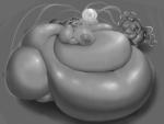 2016 absurd_res anthro anthrofied areola arthropod belly big_belly breasts changeling deep_navel duo equid equine female friendship_is_magic greyscale hair hasbro hi_res holding_breast horn huge_belly hyper hyper_belly mammal monochrome morbidly_obese my_little_pony mythological_creature mythological_equine mythology navel nipples nude obese obese_female overweight overweight_female princess_luna_(mlp) queen_chrysalis_(mlp) sirmasterdufel unicorn