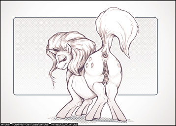 anus ass_up butt female feral genitals presenting presenting_anus presenting_vulva puffy_anus quadruped raised_tail solo tail vulva artonis friendship_is_magic hasbro my_little_pony rarity_(mlp) equid equine horse mammal pony hi_res