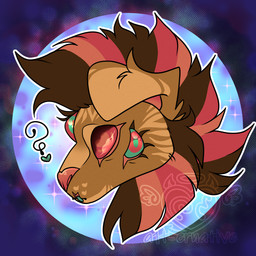 5_eyes ambiguous_gender anthro brown_body brown_fur brown_hair cheek_tuft eyelashes eyeless facial_hair facial_markings facial_tuft fur green_eyes hair head_markings lip_scar markings mohawk multi_eye pattern_background pink_eyes pink_hair scar short_ears sideburns simple_background solo teeth tuft a1t_ernative dungeons_and_dragons hasbro mythology wizards_of_the_coast maownok felid feline mammal mythological_creature tressym 1:1 absurd_res hi_res icon portrait watermark