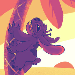 3_toes 4_fingers antennae_(anatomy) claws climbing climbing_tree feet finger_claws fingers happy multi_arm multi_limb multicolored_antennae narrowed_eyes notched_ear open_mouth open_smile palm_tree plant side_view small_tail smile solo sunset tail toes tree trevor-fox disney lilo_and_stitch stitch_(lilo_and_stitch) alien experiment_(lilo_and_stitch) 1:1 2022 color_contrast digital_media_(artwork) full-length_portrait hi_res portrait restricted_palette warm_colors