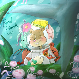 anthro blush brown_body brown_fur eyes_closed female fur group male smile underwater water hiwai nickelodeon spongebob_squarepants larry_the_lobster mr._krabs mrs._puff patrick_star sandy_cheeks spongebob_squarepants_(character) squidward_tentacles aquatic arthropod asterozoan cephalopod cnidarian coleoid crab crustacean decapod decapodiform echinoderm fish jellyfish lobster malacostracan mammal medusozoan mollusk rodent sciurid sea_sponge squid starfish tree_squirrel 1:1 hi_res