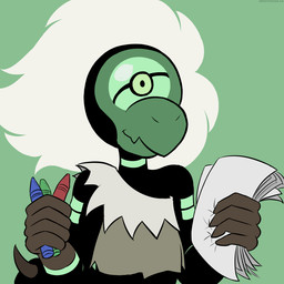 1_eye beak crayon female green_background hair paper simple_background smile solo white_hair srghost cartoon_network steven_universe centipeetle alien alien_humanoid animal_humanoid arthropod arthropod_humanoid corrupted_gem gem_(species) humanoid insect insect_humanoid nephrite_(gem_species) 1:1